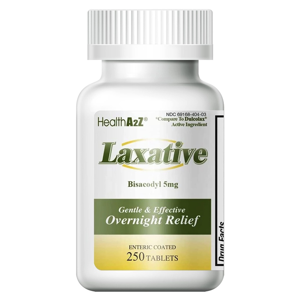 HealthA2Z Laxative Bisacodyl 5mg tención 250 Condes ← Gentle y Fast Overnight Relief for Constipation