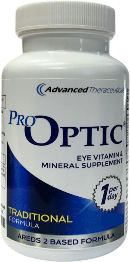 Pro-Optic Traditional Formula Eye Supplement - AREDS 2 Based Vision Support for Adults 50+ - 30 Capsules, 1-Month Supply - Lutein 10mg, Zeaxanthin 2mg