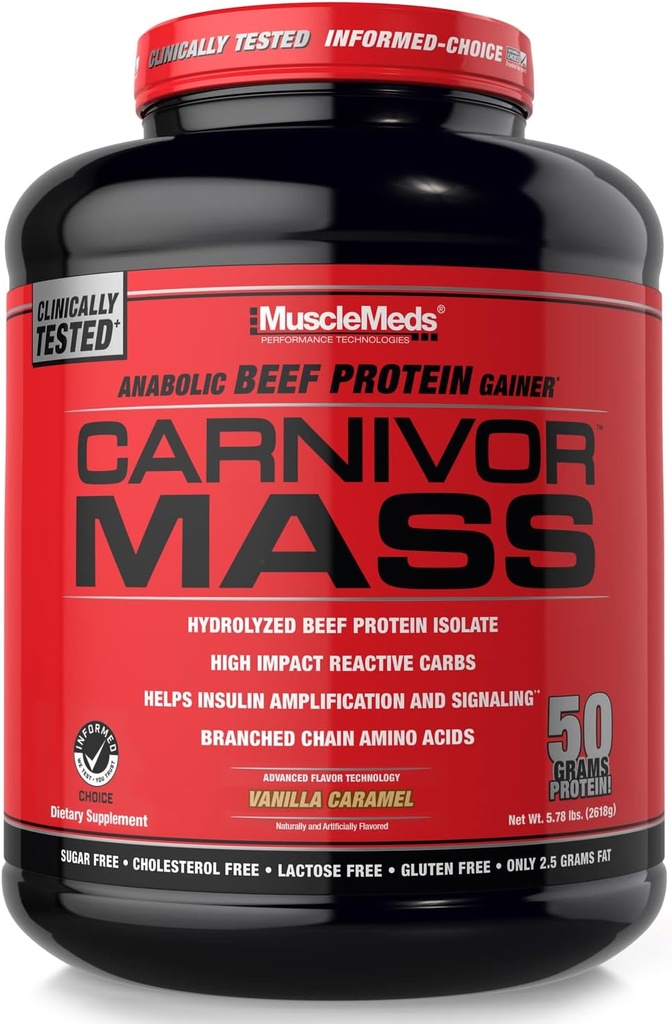 MuscleMeds Carnivor Mass Diet Suplemento, Vanilla Caramel, 5.78 Libra (002658)