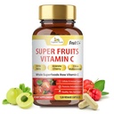 Superfruits de Veda Orgánica Vitamina C Capsule con Acerola Cherry &amp; Amla Berry - Alimento completo Vitamina Natural C Suplemento con Citrus Bioflavonoides para la Inmunidad, Celular &amp; Salud de la Pills - 120 Píldoras Veganas