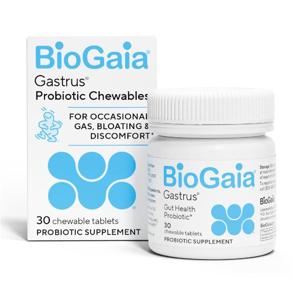 BioGaia Gastrus Gut Health Probiótico ← Eases Abdominal Discomfort, Gas " Bloating ¦ Promueve la regularidad " a Healthy Gut Silencio Contribuye a un Microbiome Equilibrado tención respaldado por 30 años de investigación