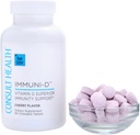 Consultar Salud IMMUNI-D Vitamina D Soporte Inmunitario Superior Tablas de cereza Flavor – Zinc – Fruta de Elderberry - Soporte diario - 90 Cuenta (1 Pack)