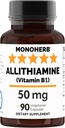 MonOHERB Allithiamine Vitamina B1 50 mg por cápsula - 90 cápsulas vegetarianas