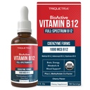 BioActive Vitamin B12 1000 mcg ANTE Contiene 3 BioActive Forms B12 Plus Methylfolate Cofactor - Methyl B12, Adenosyl B12 & Hydroxy B12 ANTE Sublingual Form, Cherry Flavor, Organic, Vegan (180 Servings)