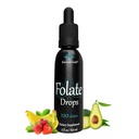 Folate Drops - 120 Servings, 2oz, Butterscotch Flavor, 500mcg L-5-MTHF Suplemento de ácido fólico
