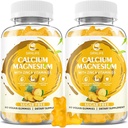 Calcium Magnesium Zinc Gummies with Vitamin D3, Sugar Free Calcium Gummies for Women Men, High Potency Magnesium for Bone &amp; Muscle & Immune Health, Pineapple Flavor - 120 Count