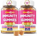 10-In-1 Gummune Gummies con Multivitamínicos, 100% Zinc diario, Vitamina C & D3 Suplemento de inmunidad + Echinacea, Sambucus Elderberry, Turmérico, Magnesio, Apoyo inmunitario, Salud general, Sugar Gratis, 2 Pack