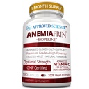 Anemiaprin de ciencias aprobadas - Hierro Absorbable, Vitamina C - Gentle On Stomach - 180 cápsulas - 3 meses de suministro - No GMO, Vegan