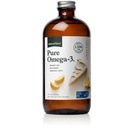 Natural Force Pure Omega 3 - Aceite de pescado líquido - Delicious Lemon Cake Flavor - Mercury Free, Wild Caught, Lab Tested - 1,326 mg Triglyceride EPA, DHA, & DPA - 16 Oz Glass Bottle