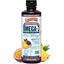 Suplemento líquido de aceite de pescado Omega 3 de Barlean para hombres y mujeres, piña de pasión, 1500 mg EPA y DHA Fatty Acid, 16 oz