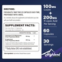 CoQ10 100mg + R-Lipoic Acid 200mg por Serving, 1 Mes de Suministro, hasta 5X Ausorción Mejorada, R-Lipoic Acid/CoQ10 Suplemento de Salud Cognitiva y Salud Cognitiva-60 cápsulas