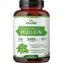 Zazzee Extra Strength Mullein 10:1 Extract, 3000 mg Strength, 120 capsules veganos, 4 meses de suministro, Standardized 10X Extract, 100% Pure Leaf Powder, All-Natural and Non-GMO, Made in The USA