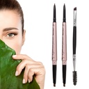 2 Pack lápiz de ceja, maquillaje de ceja impermeable con doble extremos, kit de mejora profesional de la cuervo con cepillo de cejas (Dark Brown #1)