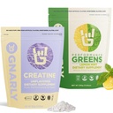 Gnarly Nutrición Cretina Polvo, Desflavorado (16.05oz) y Gnarly Performance Greens Lemon Mint (11.64 oz)