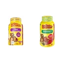 L’il Critters Fiber Daily Gummy Supplement for Kids, for Digestive Support, Berry and Lemon Flavors &amp; Immune C Daily Gummy Supplement Vitamin for Kids, for Vitamin C, D and Zinc for Immune Support