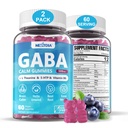 GABA Gummies 500 mg - Gummies de calma sin azúcar con L Theanine, 5-HTP, Vitaminas D3, B12, Ashwagandha, Melatonina-Free for Brain Calm, Mood, Zzz Better, Suplemento GABA para Adulto, Blueberry Flavor, Vegan