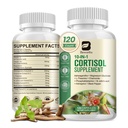 Suplementos de Cortisol para Mujeres Hombres, 10-in-1 Cortisol Detox con Ashwagandha, Magnesium, L-Theanine, Niveles de Cortisol Equilibrados, Apoyo Nocturno &amp; Calma, 120 cápsulas Vegan