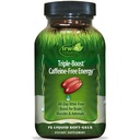 Irwin Naturals Triple-Boost Caffeine-Free Energy - Concentración duradera, libre de jitter - Boosting de cerebro Nootropic - 75 Liquid Softgels