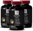 Beneficios de Berry - RESVERATROL COMLEX - Asistencia diaria, Energía de Berry Acai, Potencia de Berry Goji, Boost de Grape, Factor de hidratación, Fuerza de Elderberry, Apoyo nutricional 3 Botellas 180 Capsules