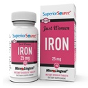 Fuente superior Just Women Iron 25 mg - Ferrous Fumarate Suplemento para Mujeres - Iron Suplemento Asistencias Salud general - Formula Aids Against Gastrointestinal Discomfort - 90 Instant Dissolve Tablets