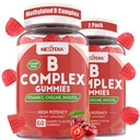 Complejo de vitamina B Gummies, Vitamina Vegana B Gummies con 2000 mcg Methyl B12, Metil Folate tención Plus Choline + Inositol, Vitamina C + Zinc para soportes Energía, Mood, Immune, Pelo sano, Piel - 120 Cts