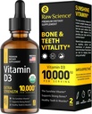 gotas de vitamina D líquido - Vitamina D3 10,000 UI para la absorción más rápida - Ayuda a soportar huesos fuertes &amp; corazón sano - Vit D3 para la función del sistema de humedad - alta dosis D3 vitamina sublingual - 2 fl oz