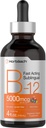 Horbaach B12 Vitamina 5000 mcg Sublingual TEN 4 Fl Oz TENIDO como Methylcobalamin y Cyanocobalamin ANTE Liquid Vegetarian Drops ANTE Berry Flavor