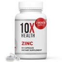 Suplementos de cinc de salud 10X - Contiene zync 30mg para la síntesis de ADN &amp; proteína, Wellness general &amp; Immune Support Suplemento - Vitaminas altamente absorbibles (60 cápsulas)
