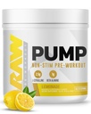 RAW Pump Stim Free Pre Workout (Lemonade) - Non-Stimulant Pre Workout Supplement Powder Nitric Oxide Booster - Pre Workout Supplements Drink for During Workout - 40 Servings