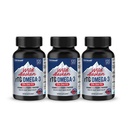 NANOWELL Wild Alaskan rTG Omega-3 Fish Oil 1196mg - EPA, DHA, Vitamina D3 &amp; E - 120 Softgels x 3 Botellas (360 Conde)