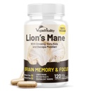 Vegan Vitality Lions Mane Supplement Capsules - Suplemento Nootropic Brain Support, Lions Mane Mushroom Extract Capsules - 120 Vegan Bacopa Monnieri, Gotu Kola, Ginseng