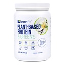 LeanFit Proteína de base vegetal &amp; Verdes Vainilla natural – 20g Proteína vegetal + 4 Verdes de hoja por ser – Vegan, Sin gluten, Libre de soja, Sin azúcar – 19 Servings, 1.21 Tubo de libra