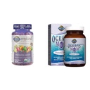 Jardín de Vida Orgánicas Gummies prenatales Multivitamínico con Vitamina D3, B6, B12 &amp; Oceans Mom Prenatal Fish Oil DHA, Omega 3 Fish Oil Supplement - Strawberry, 350m