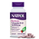 Vitamina Natrol B12 5,000 mcg, Vitamina de Disuelva Rápido B12 Suplemento Soporta un sistema nervioso saludable y metabolismo energético, 100 tabletas, hasta un suministro de 100 días