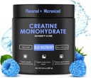 Monohidrato de creatina – 5g Polvo de Monohidratos de Creatina – Cretina Avanzada para Mujeres y Hombres – Suplementos a granel Creatina – Sabor de frutas deliciosas – 10oz (40 Servimientos, Fresa Azul)