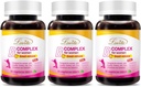 Complejo de vitamina B de alto potencial Lovita para las mujeres, liberación oportuna, todas las vitaminas B con hierro, vitamina C, arándano, corteza de pino, té verde para la energía, 30 tabletas vegetarianas (Pack of 3)