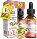 GuruNanda Liquid Ashwagandha con Bacopa (1 Fl Oz) - Natural Dietary Supplement- Liquid Extract Drops - para Hombres Mujer- Vegan &amp; Alcohol-Free - Ayudas en Immune, Focus &amp; Relax Support
