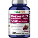 NusaPure Resveratrol &amp; Polyphenol Complex 1450mg 180 Vegetarian Caps (No-GMO, Vegan) Vitamina C