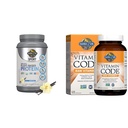 Jardín de la vida Pólvora orgánica del deporte vegano, vainilla, 30g - Probióticos, BCAAs para la recuperación posterior del entrenamiento 19 Servimientos + código de vitamina cruda Vitamina C, 120 Vág cápsulas
