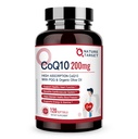 NATURE TARGET CoQ10-200mg-Softgels + PQQ con Orgánica-Olive-Oil - Alta Absorción-Coenzime-Q10 - Antioxidante-por-Heart-Health y Apoyo Inmunitario, Producción Energética, 120 Servimientos