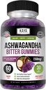 Kaya Naturals Ashwagandha Bitter Gummies - Natural Stress Relief, Boost Energy & Mental Clarity, Non-GMO, Gluten-Free, Chewable Gummies - 60 Conde