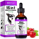 15 en 1 Perro Multivitamina, All-in-One Multilíquido Multivitamina para perros, vitaminas de perros y suplemento con Digestivo, inmunidad, alergia Skin &amp; soporte de la carne, Hip " Conjunto, Todas las edades, razas 2 oz