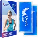 Paquetes de hielo de gel reutilizables para lesiones por laboratorios cinéticos (2 Pack) - Hot Cold Packs for Injuries 11" x 5.3" - Paquetes de hielo flexibles para la espalda de la cabeza del mango del mango del mango del tobillo Headaches Surgery (Large)