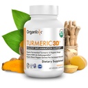 Organixx USDA Organic Turmeric Curcumin Supplement with Ashwagandha, Turmeric " Ginger – Immune " Joint Support, Fermented for Maximum Bioavailability, 60 Vegetarian Capsules