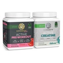 Sunwarrior Pre-Workout Powder Plant-Based & Vegan tención 30 Servings, Watermelon &amp; Creatine Monohydrate Powder ← Desarrollado, 60 Servings