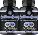 Belleza Bedtime, Collagen Infused Night Time Sleep Aid, All Natural Pills with L-Theanine, Melatonin, Magnesium & Hyaluronic Acid by Angry Supplements (2-Bottles)