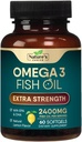 Omega 3 Fish Oil Suplemento 2400 mg - Triple Strength EPA & DHA Fish Oil Omega 3, Essential Fatty Acids Suplemento Softgels, Brain & Heart Health Support Suplementos, Gluten Free Non-GMO, 60 Softgels