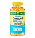 Spring Valley Omega-3 de Fish Oil Cuidado Máximo Softgels, 2000mg, 180 Conde