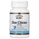 21st Century HealthCare Zinc Citrate Tablets 50mg, 360 Cuenta, Blanco