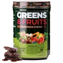 Nutrology Greens & Fruits Powder-Naturally Sourced Fruits, Vegetables, Beet Powder &amp; Mushroom Blend, Probiotics, Digestive Enzymes, Fiber, Antioxidants, Immune Support, Gluten Free - Chocolate